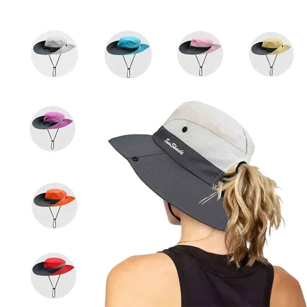 Horsetail Hole For Women's Outdoor Sun Hat