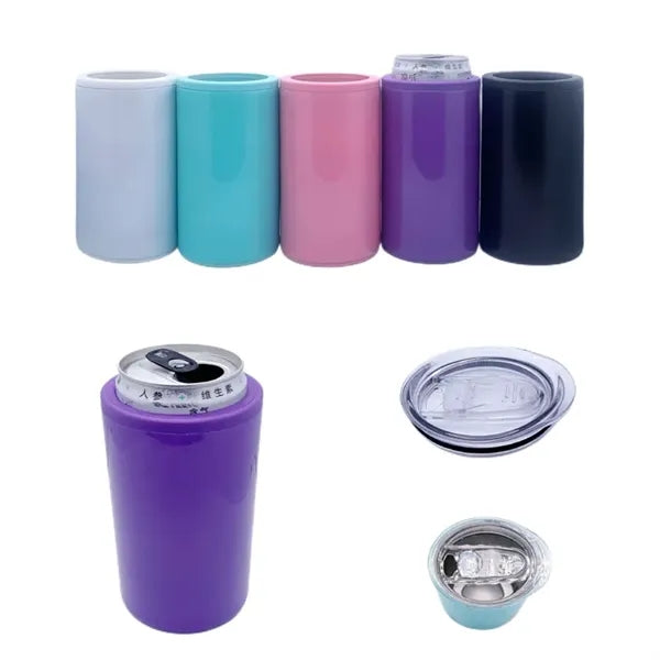 12 oz Sublimation Slim Skinny White Stainless Steel Can Cool