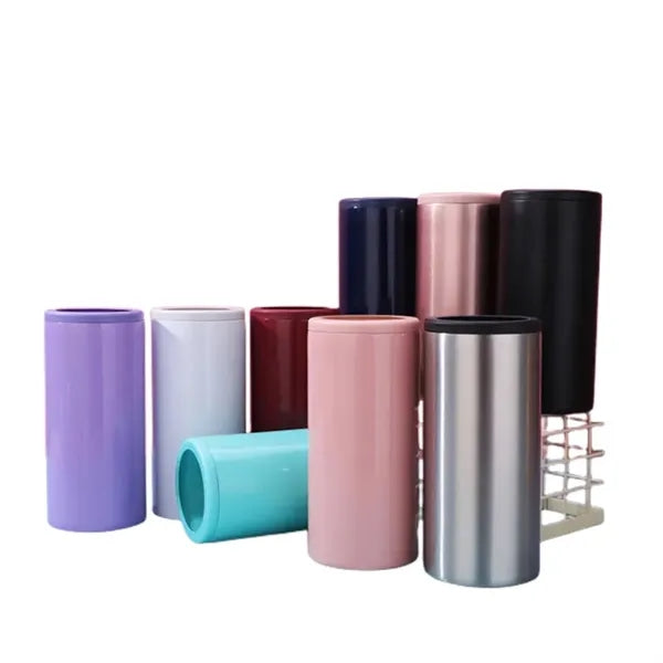 12 oz Sublimation Slim Skinny White Stainless Steel Can Cool