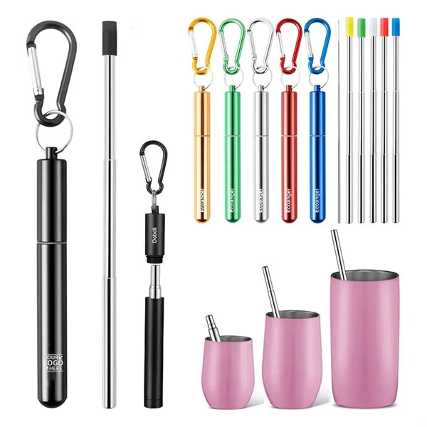 Telescopic Stainless Steel Straw Set