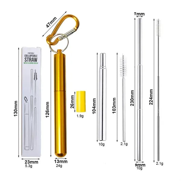 Telescopic Stainless Steel Straw Set