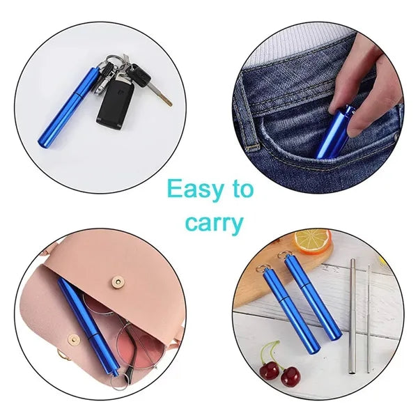 Telescopic Stainless Steel Straw Set