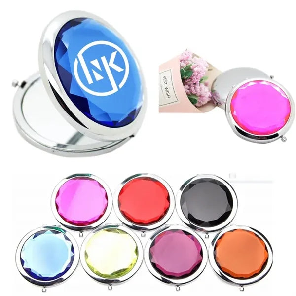 Pocket Crystal Cosmetic Compact Makeup Mirror