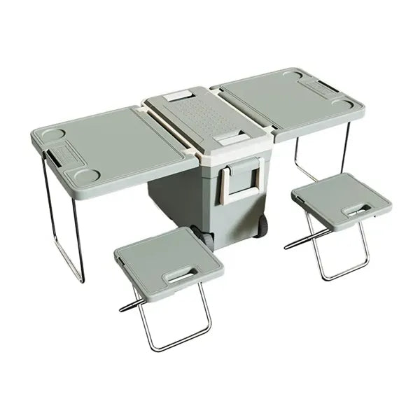 32Qt Foldable Cooler Box With Table&2 Chairs