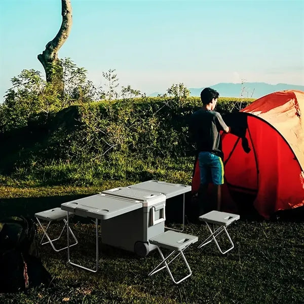 32Qt Foldable Cooler Box With Table&2 Chairs