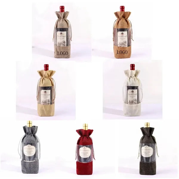 Burlap Wine Gift Bags