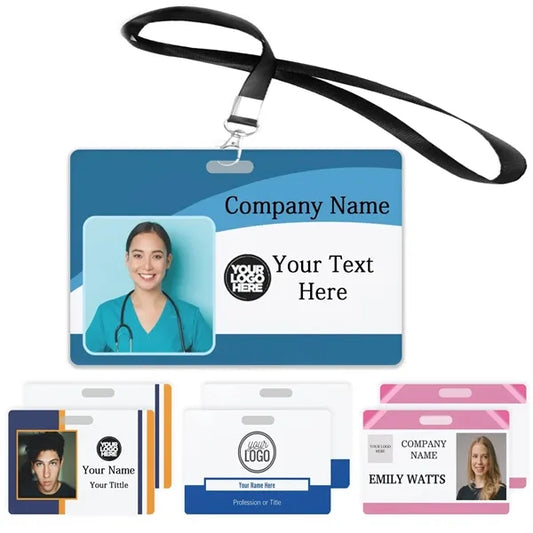 Identification Card Badge Holders with Lanyard