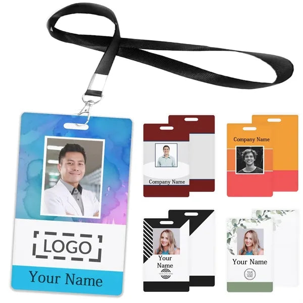 Identification Card Badge Holders with Lanyard