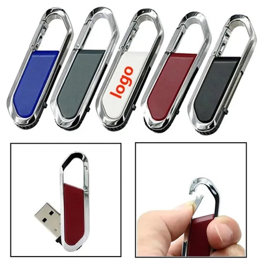 32GB Retractable USB Flash drive with Carabiner Clip