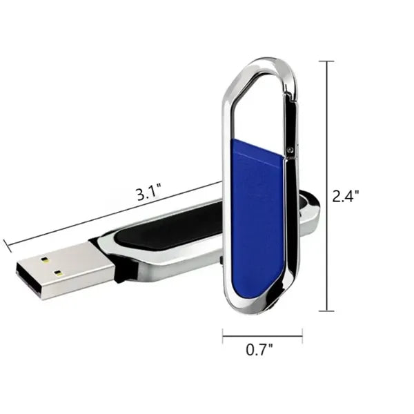 32GB Retractable USB Flash drive with Carabiner Clip