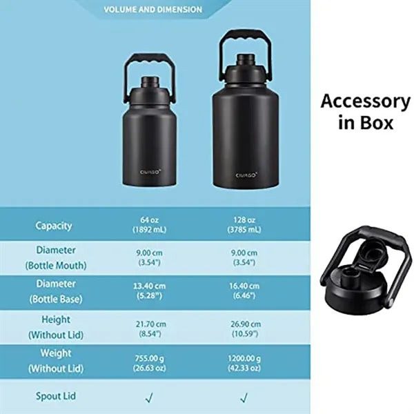 64 OZ Insulated Water Bottle with Handle