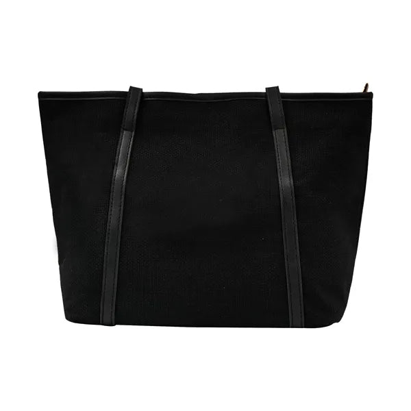Casual Canvas Tote Bag with Leather Handle