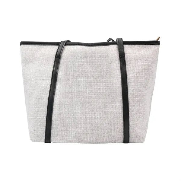 Casual Canvas Tote Bag with Leather Handle