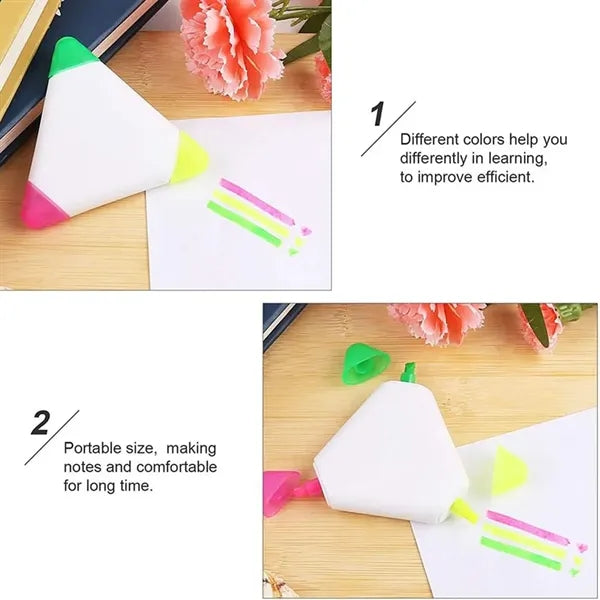 3 In 1 Tri-color Triangle Shape Highlighter Pen Marker