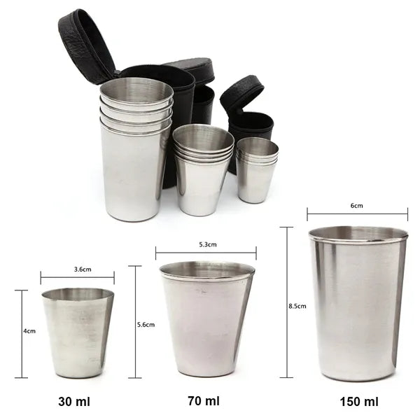 4 Pieces 1 oz Stainless Steel Shot Glass