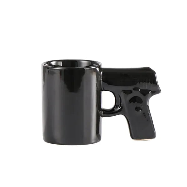 12 oz Ceramic Coffee Skull Gun Mug 3D Pistol Beer Cup