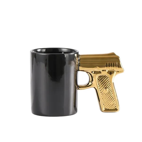 12 oz Ceramic Coffee Skull Gun Mug 3D Pistol Beer Cup