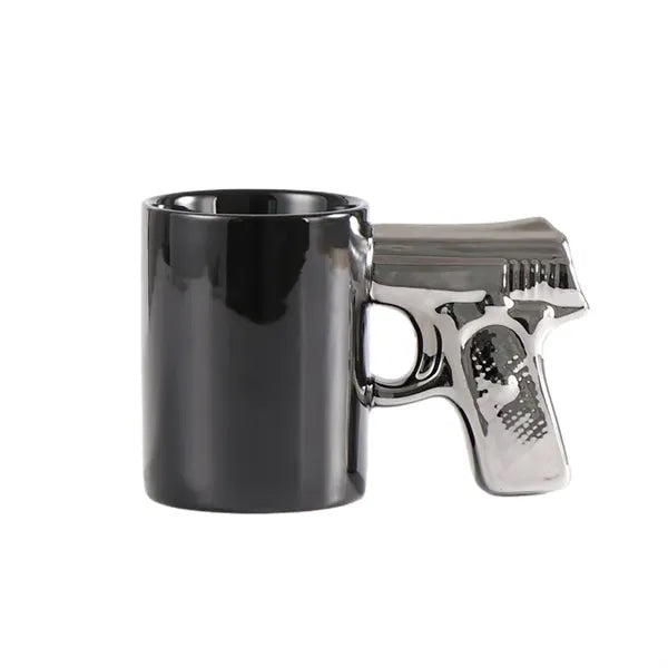 12 oz Ceramic Coffee Skull Gun Mug 3D Pistol Beer Cup