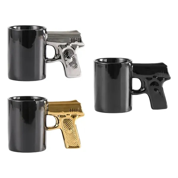 12 oz Ceramic Coffee Skull Gun Mug 3D Pistol Beer Cup