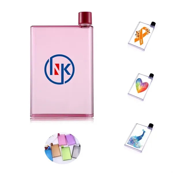 14 Oz. A5 Notebook Flat Plastic Water Bottle