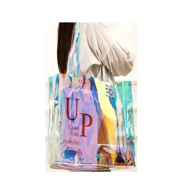 Large Holographic Iridescent Laser Pvc Tote Bag
