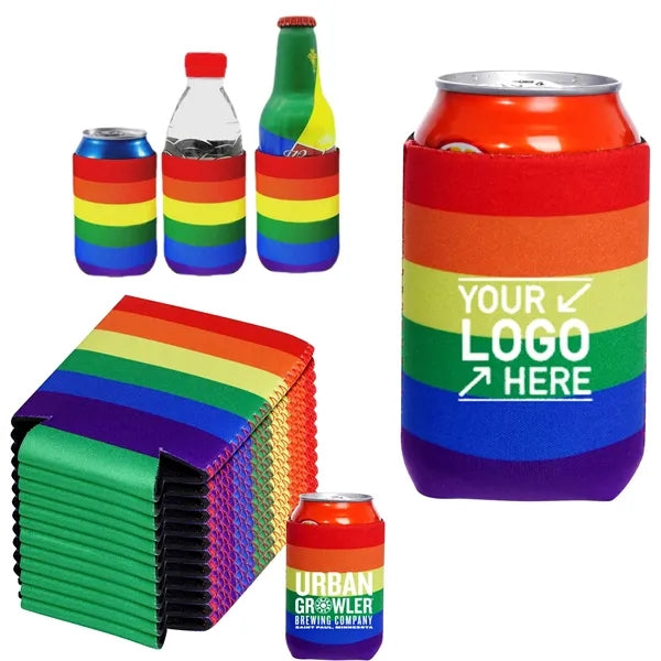 Rainbow Neoprene Can Coolers