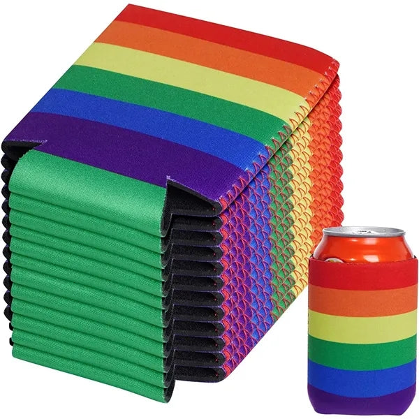 Rainbow Neoprene Can Coolers