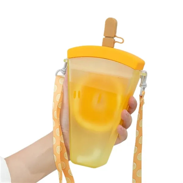 320 ML Popsicles Shape Fruit Print Water Bottle with Straw