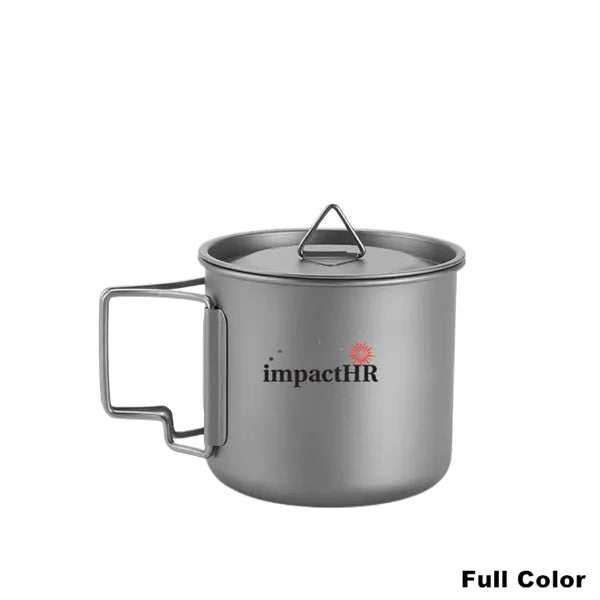 Titanium Cup With Lid Camping Coffee Mug Folding Handle