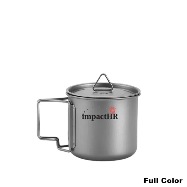 Titanium Cup With Lid Camping Coffee Mug Folding Handle