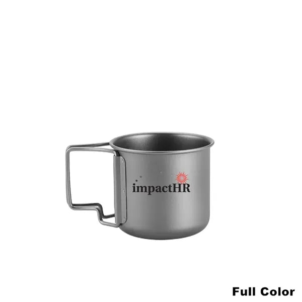 Titanium Cup With Lid Camping Coffee Mug Folding Handle