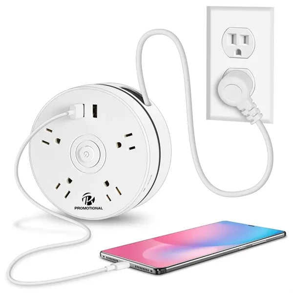 Retractable Portable Travel Power Strip