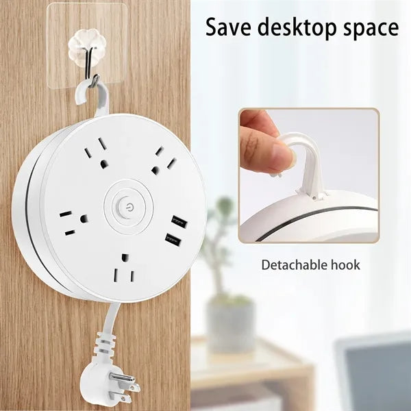 Retractable Portable Travel Power Strip
