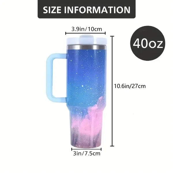 Starry Sky Tumbler With Lid And Handle-40oz