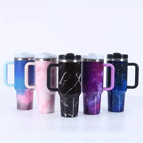 Starry Sky Tumbler With Lid And Handle-40oz