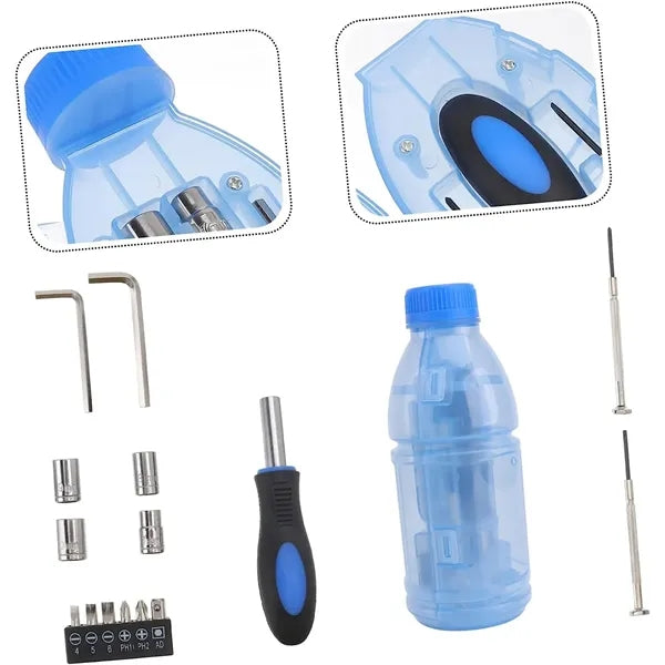 Beverage bottle shape gift tool set