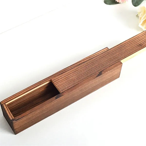 Matchbox-Style Wooden Storage Box - Charred Black Finish