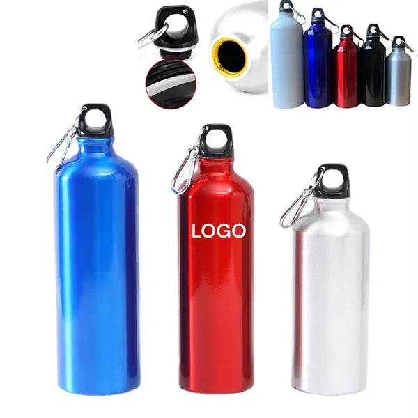 17/20/26/32 OZ Aluminum Sports Water Bottle w/ Carabiner