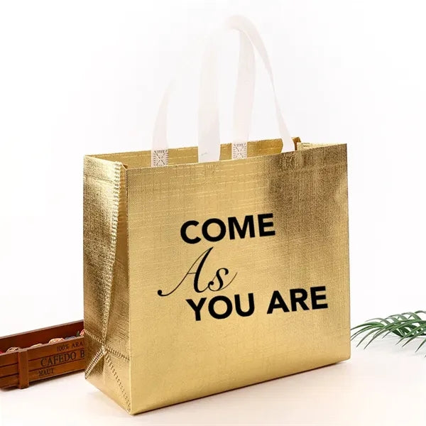 Luxurious Metallic Non-Woven Shopping Tote Bag
