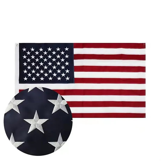 American Flag With Embroideried stars