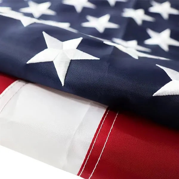 American Flag With Embroideried stars