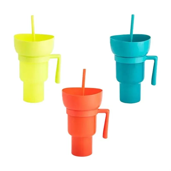 Cinema 2-in-1 Snack and Drink Cup 32oz Plastic Tumbler