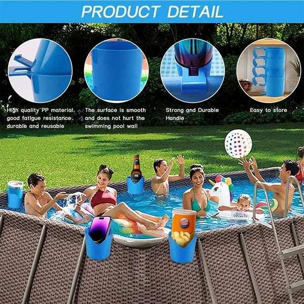 Plastic Cup Holder Set For Above Ground Swimming Pool
