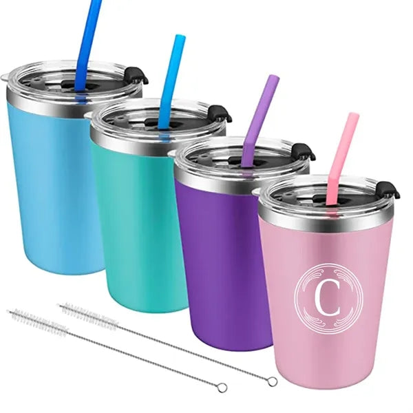 8Oz Stainless Steel Tumblers With Lid And Straw