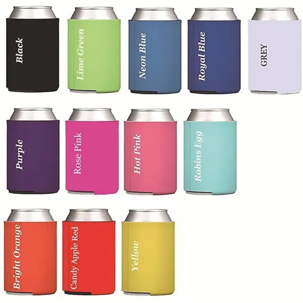 Neoprene Beer Can Cooler 12 oz. Collapsible Foam Sleeve