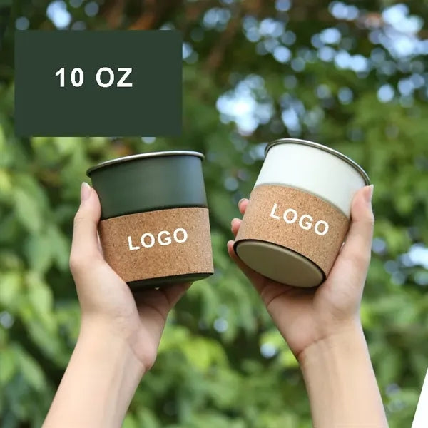 Stemless Stainless Steel Camping Mug with Insulated Sleeve