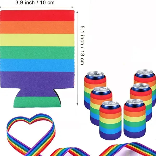 Rainbow Pride Can Coolers Sleeves