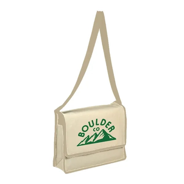 10 oz. Cotton Canvas Eco-Friendly Messanger Bag w/ Handles