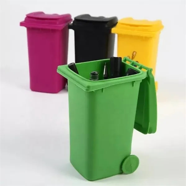 Mini Plastic Trash Garbage Can Bin Pen Holder Desk Organizer