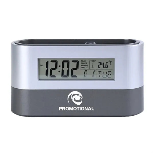 Multifunctional Pen Holder With Alarm Clock And Calendar